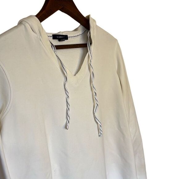 Lands End Cotton Blend Lightweight Hoodie - Picture 3 of 8
